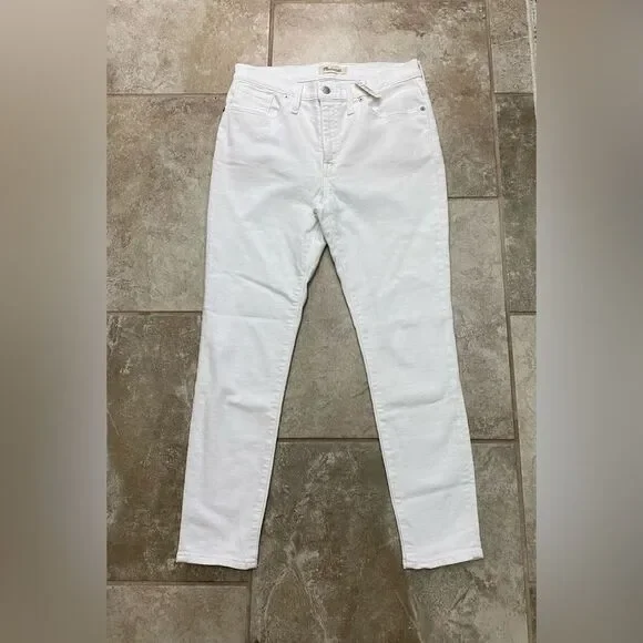 Madewell White Mid-Rise Skinny Crop Jeans 29x27 NWT - Picture 3 of 14